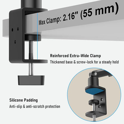 iPad Holder for Desk, Adjustable Tablet Arm iPad Desk Mount with C-Clamp, 30" Foldable Long Arm & 360° Rotation, Fits 4.7"–15.6" i Pad Pro/Air/Mini, Phones & 15.6" Portable Monitors for Desk/Bed Use
