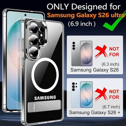 MOZOTER for Samsung Galaxy S26 Ultra Case with Kickstand,[Compatible with Magsafe][2*Screen Protector],Military-Grade Protection,Magnetic Phone Case for Samsung Galaxy S26 Ultra-Clear