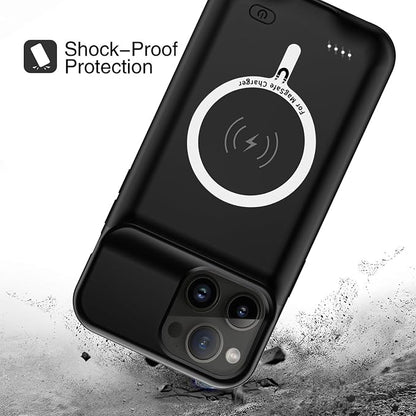Battery Case for iPhone 14 Pro, Upgraded 10000mAh Battery Pack Rechargeable Charger Case with Carplay Wireless Charging Compatible for iPhone 14 Pro (6.1 inch) External Battery Charging Cover(Black)