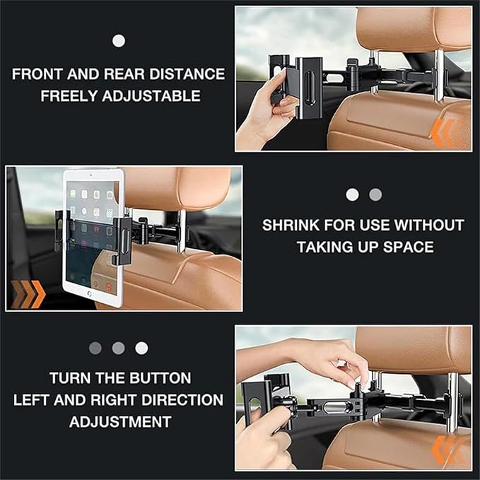 Car Headrest Tablet Mount, Multifunctional Retractable Lazy Phone and Tablet Holder for Car Rear Seat. (red)