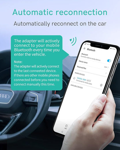 Bluetooth 5.0 aptX-HD Car Adapter Compatible for Audi AMI MMI, Mercedes Media Interface and Volkswagen MDI Connector (A2-Audi2G)