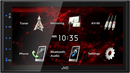 JVC KW-M180BT Bluetooth Car Stereo Receiver with USB Port – 6.75" Touchscreen Display - AM/FM Radio - MP3 Player Double DIN – 13-Band EQ