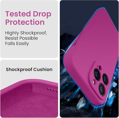 FireNova Designed for iPhone 13 Pro Case, Silicone Upgraded [Camera Protection] Phone Case, Soft Anti-Scratch Microfiber Lining Inside, 6.1 inch, Shocking Pink