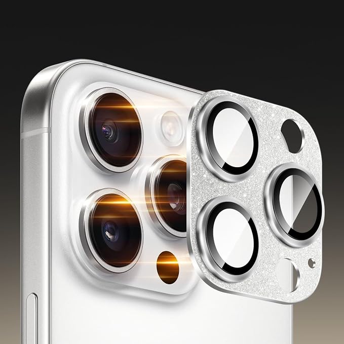 SAHARA - Ultra-Strong Camera Lens Protector for iPhone 16 Pro/16 Pro Max (2-Pack), Glitsen, (ZD00165)