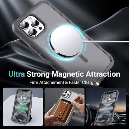 jaroco Magnetic for iPhone 12 Pro Max Case, [Compatible with MagSafe][Military Grade Drop Protection][Heavy Duty Protection][Non-Slip][Shockproof] 2-Layer Durable Bumper Phone Case 6.7''-Gray