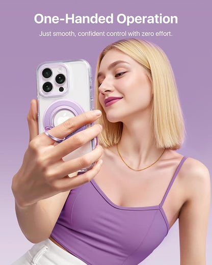 andobil [2026 3rd Gen] Magnetic Phone Grip for MagSafe [360° Rotatable & Ultra-Stable] Two-Sided Magnet Cell Phone Ring Holder Compatible with MagSafe Accessories, iPhone 17 Air 16 15 Pro Max, Purple