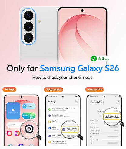 FNTCASE for Samsung Galaxy S26 Case, Fit for Magsafe, with Screen Protector | Full Camera Protection, Translucent Matte, 14FT Military Grade Drop Proof, Shockproof Protective Phone Cover, Light Pink