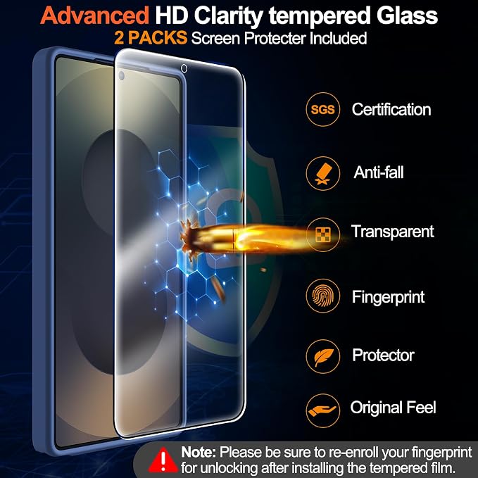 MOZOTER for Samsung Galaxy S25 Ultra Case,[Compatible with MagSafe] Blue | [12Ft Military Dropproof][2*Screen Protector]Translucent Anti-Slip Back Slim Shockproof Case for S25 Ultra-Blue