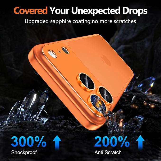 for iPhone 17 Pro Max Camera Lens Protector, [Military Grade Shatterproof] [Strong Adsorption] [Case Friendly] Full Coverage Metal Aluminum Alloy 9H Tempered Glass Camera Screen Cover, Cosmic