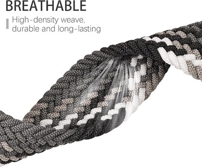 Braided Solo Loop Bands Compatible with Fitbit Charge 6/Charge 5, 3 Pack Adjustable Stretchy Wristbands Soft Woven Nylon Replacement for Fitbit Charge 5/Charge 6 Tracker Smart Watch for Women Men