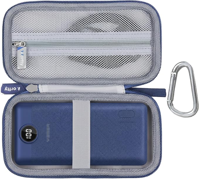 Case for VEGER All in One 10000mAh (V1115)/ citicr 12000mAh 20000mAh (AC-02D)/ OHOVIV 50000mAh (N10) Portable Charger Power Bank - Hard Travel Carrying Storage Bag (Blue)