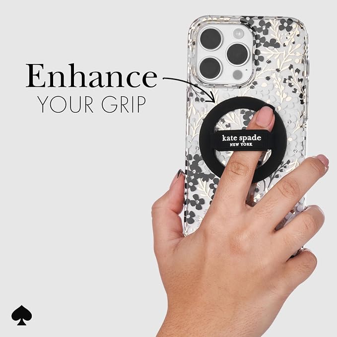 kate spade new york Magnetic Phone Loop Grip - Removable and Collapsible - Black