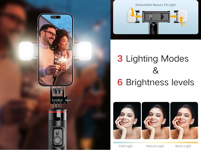 Selfie Stick Tripod, 52 Inch Extendable Travel Phone Tripod, FORGERAY C13 Bluetooth Remote Tripod with Umbrella Base for iPhone Android Vlog Selfie Recording