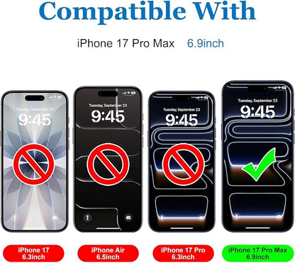 Mothca 2 Pack Matte Glass Screen Protector for iPhone 17 Pro Max[6.9 inch] + 2 Pack Camera Lens Protector, Anti-Glare & Anti-Fingerprint (Not Privacy) Tempered Glass, Bubble Free, Smooth as Silk