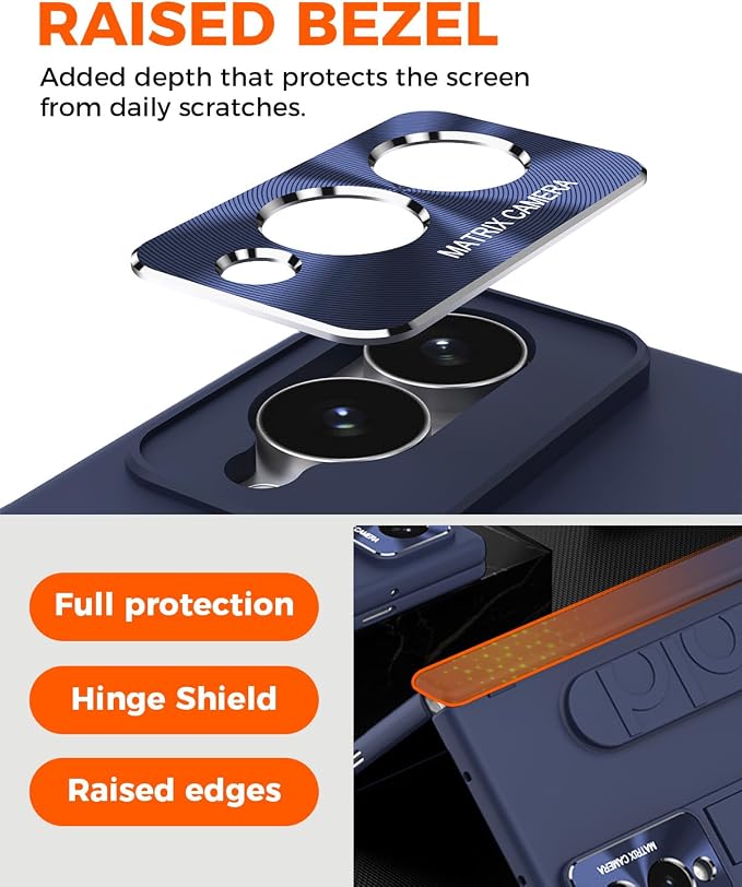 NINKI Hinge Protection for Samsung Galaxy Z Fold 8 Case with Wrist Strap & Kickstand, Hard Thin Screen Protector for Samsung Fold 8 Strap Case, Z Fold 8 Cases for Samsung Z Fold 8 Phone Cover Men Blue