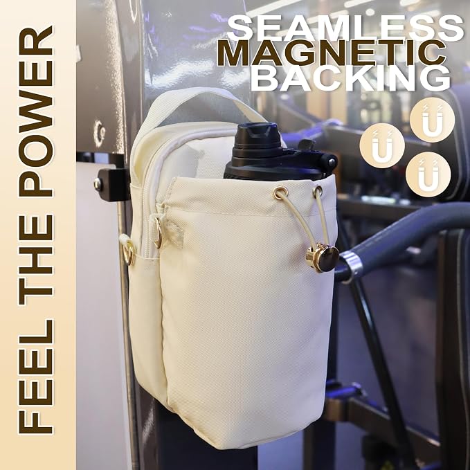 Magnetic Gym Sling Bag for Men & Women | Waterproof Travel Bag with Bottle Holder, USB Port, Adjustable Strap & Phone Pocket (MAX 50oz / 1.5L Bottle)