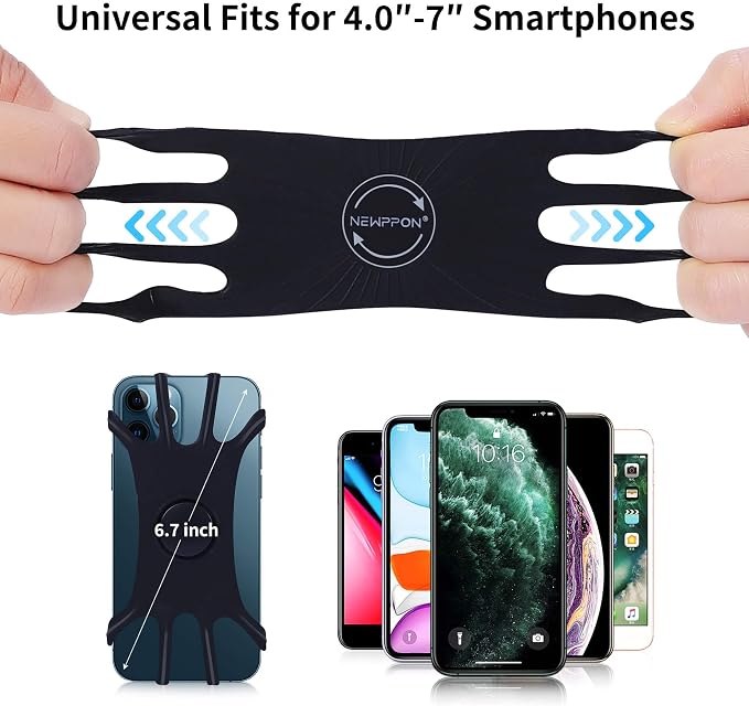 Armband & Bike Phone Holder Set- Detachable & 360° Rotatable Reflective Strap with Zipper Pocket Bag - Compatible with iPhone 16 15 Pro Max Plus Samsung Galaxy for Running Workout Sports