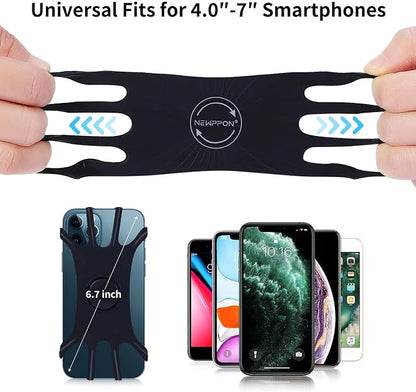 Armband & Bike Phone Holder Set- Detachable & 360° Rotatable Reflective Strap with Zipper Pocket Bag - Compatible with iPhone 16 15 Pro Max Plus Samsung Galaxy for Running Workout Sports