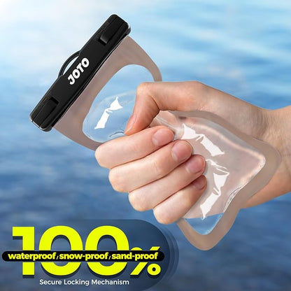 JOTO Up to 7" Universal Waterproof Phone Case for iPhone 17 Air 16 15 14 13 12 11 Plus Pro Max, IPX8 Cellphone Dry Bag XR X SE, Galaxy S23 S22 S21 S20+ S20 S10 Plus Note, Pixel -CrystalBlack