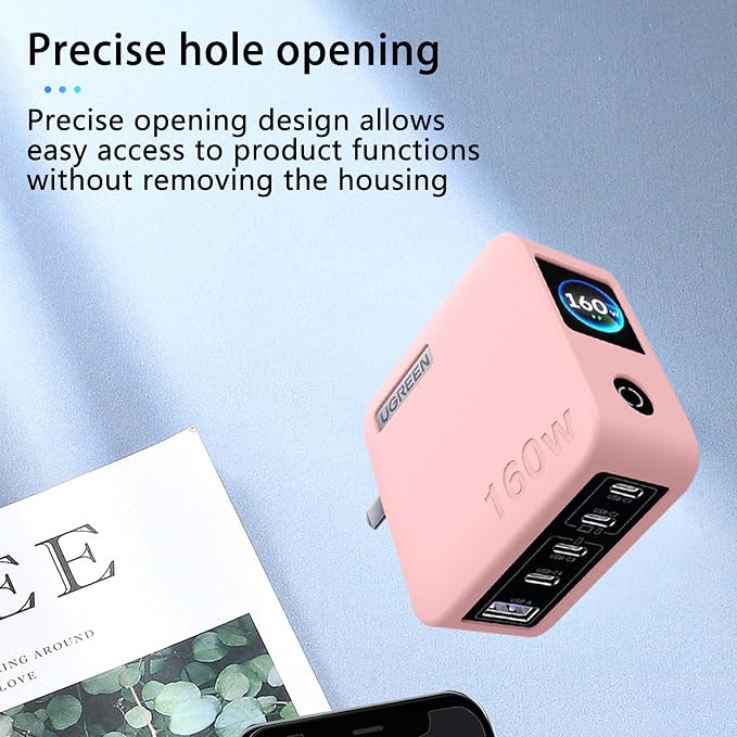 NOUKAJU Silicone Protective Case for UGREEN 160W Charger, Drop-Proof, Scratch-Proof, Shock-Proof