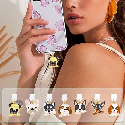 7-10Pcs Dust Plug Charm Type C with Alloy Pendants Cute Cell Phone Charms for Most Type C Phone,Readers Device