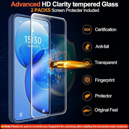 MOZOTER for Samsung Galaxy S26 Case with Magnetic,[Compatible with MagSafe][12Ft Military Dropproof][2*Screen Protector] Translucent Anti-Slip Back Slim Shockproof Case for S26-Blue