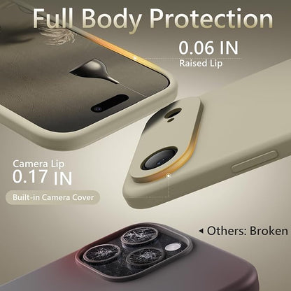 FireNova Magnetic for iPhone Air Case, Compatible with MagSafe, [Integrated Silicone Camera Control Button] [Camera Protection] Microfiber Lining Phone Case for iPhone 17 Air, 6.5", Khaki