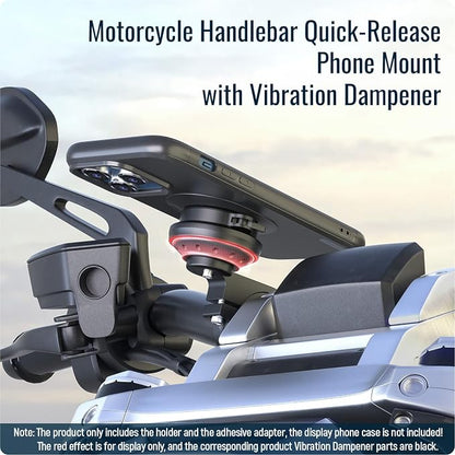 Motorcycle Phone Mount,Bike Cell Phone Holder with Vibration Dampener module,Out Front Bicycle Handlebar Mount for Mountain Road EBike,Scooter,Moto,MTB,Quick Release Attach/Detach【Series C - 2nd Gen】