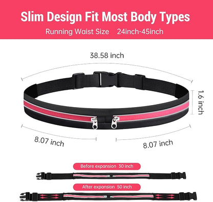 JUMAHE Slim Running Belts for Women Men - Running Phone Holder Fanny Pack for Key, Accessories Fits ALL Cell Phones, Pink