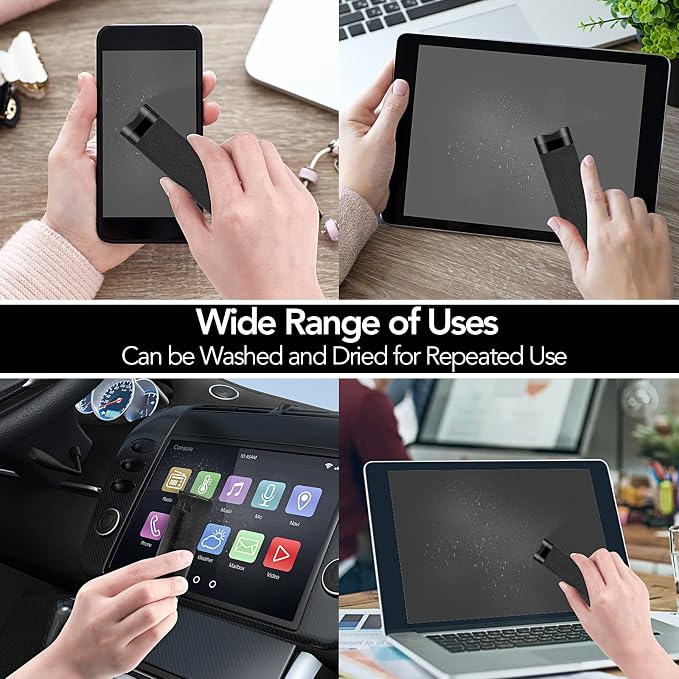 3 Pcs Fingerprint Proof Screen Cleaner, 3 in 1Touchscreen Mist Cleaner Spray Wipe Screen Cleaner Soft Fiber Flannel, Safe for All Phones Glasses Tablet Laptop Screens(Grey)