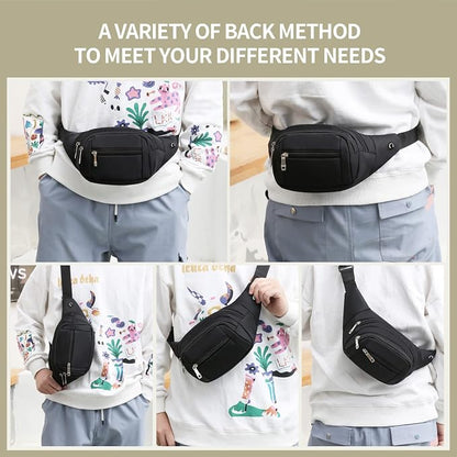 DAITET Crossbody Fanny Pack for Men&Women,Large Waist Bag & Hip Bum Bag with Adjustable Strap for Outdoors Workout Traveling Casual Running Hiking Cycling