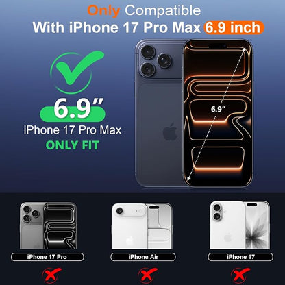 SPIDERCASE for iPhone 17 Pro Max Case Waterproof, Built-in Lens & Screen Protector, Full Heavy Duty Protection, 12FT Military Shockproof, Dustproof, Anti-Scratched Phone Case,Purple/Clear
