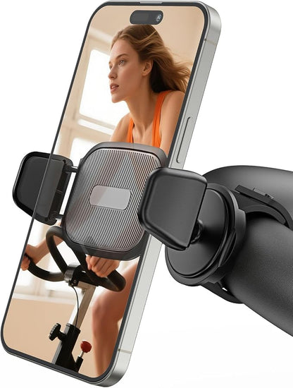 OQTIQ Phone Holder for Peloton Bike, Exercise Bike 360° Rotatable Handlebar Phone Mount with Adjustable Silicone Strap for Stroller, Shopping Cart, Gym – Fit for 4.7"-6.9" Smartphones