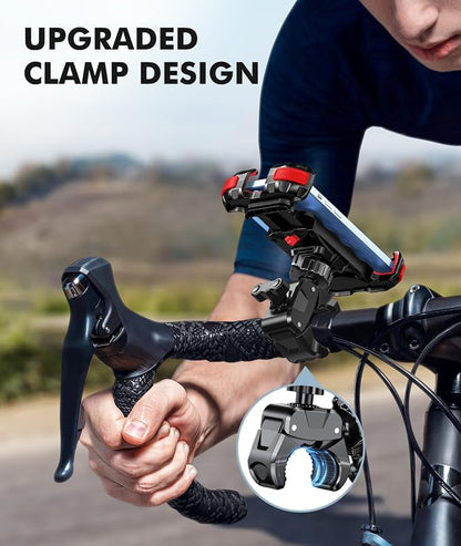 Zewdov Motorcycle Phone Mount [Secure Grip][Anti-Drop], Upgrade Bike Phone Holder [1s Stable Lock], 360° Rotatable Phone Holder for Mountain Bike/ATV/Scooter, Fits for iPhone/Samsung 4.7-6.7"