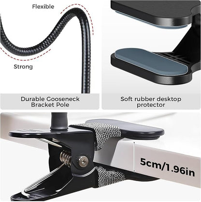 Magnetic Cell Phone Stand Holder for Bed Laying Down, Lazy Bedside Gooseneck Phone Mount with Clamp Clip for Desk, Desk Tripod for iPhone, Compatible with Magsafe All Smartphone