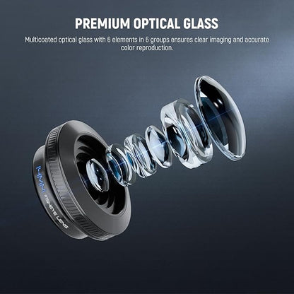 NEEWER 170° 14mm VR Fish Eye Lens with 17mm Threaded Lens Clip, Panoramic Fisheye for Live Streaming, Outdoor Landscape, Architecture, Compatible with iPhone 17 16 Pro Max Android S25 Ultra, LS-77