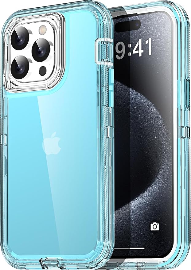 AICase for iPhone 15 Pro Max Case Clear 3 in 1 Heavy Duty Drop Protection Full Body Rugged Shockproof/Dust Proof 3-Layer Military Protective Tough Durable Cover for iPhone 15 Pro Max 6.7"_3