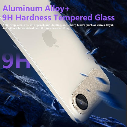 Camera Lens Protector for iPhone Air, Bling Glitter Camera Cover with 9H Tempered Glass Metal Ring, Anti-Scratch Lens Protector for iPhone 17 Air (Glitter - Gold)