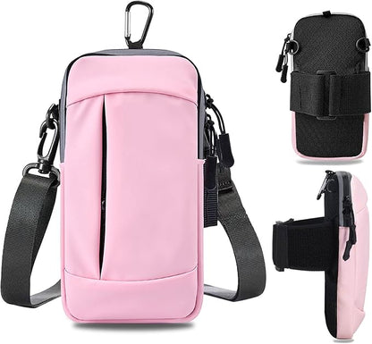 Phone Holder for Running Armband Small Crossbody Bags for Women Kids, iPhone 17 16 16e 15 14 13 12 11 Pro Max Xs Xr X Plus SE Mini Galaxy Ultra Edge S26 S25 S24 S23 Note Purse Sports Arm Band