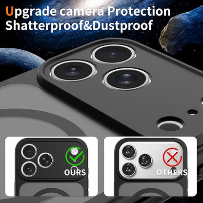 Magnetic iPhone Case Compatible with MagSafe, Shockproof Translucent Matte Phone Case for iPhone 17 Pro Max, iPhone 17 Pro, Anti-Fingerprint, Oil Resistant, Stain Resistant(Black, iPhone 17 Pro Max)