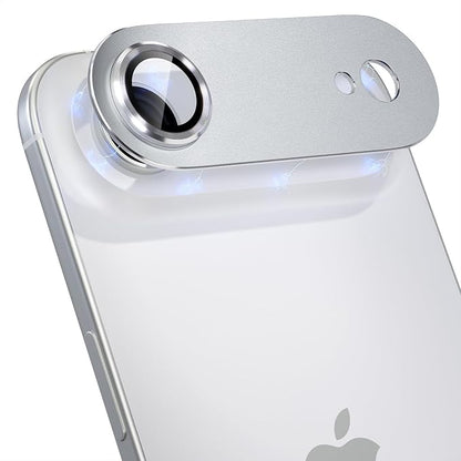 Choiche Compatible for iPhone 17 Air Camera Lens Protector, Strong Adsorption Camera Cover with 9H Tempered Glass Lens Screen Protector Metal Ring Decoration Accessories 6.5-inch (Silver)