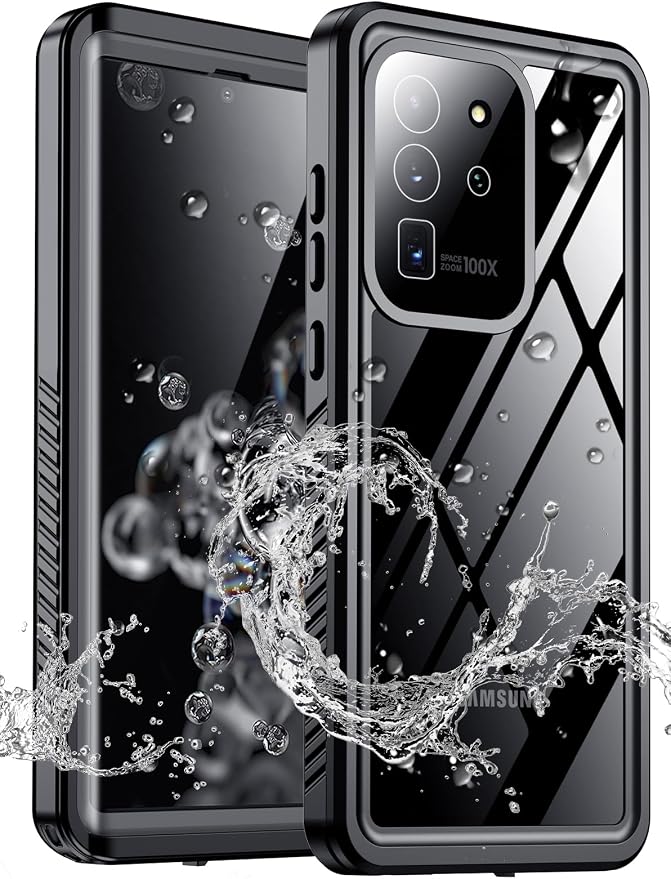 MOZOTER for Samsung Galaxy S20 Ultra Case Waterproof,[IPX8 Underwater Case][Full Body Shockproof & Military Dropproof]Clear Sound Quality Built-in Screen Protector for Samsung S20 Ultra 6.8 inch-Black