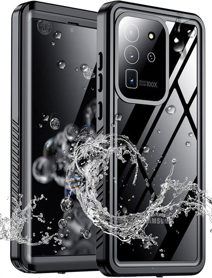 MOZOTER for Samsung Galaxy S20 Ultra Case Waterproof,[IPX8 Underwater Case][Full Body Shockproof & Military Dropproof]Clear Sound Quality Built-in Screen Protector for Samsung S20 Ultra 6.8 inch-Black