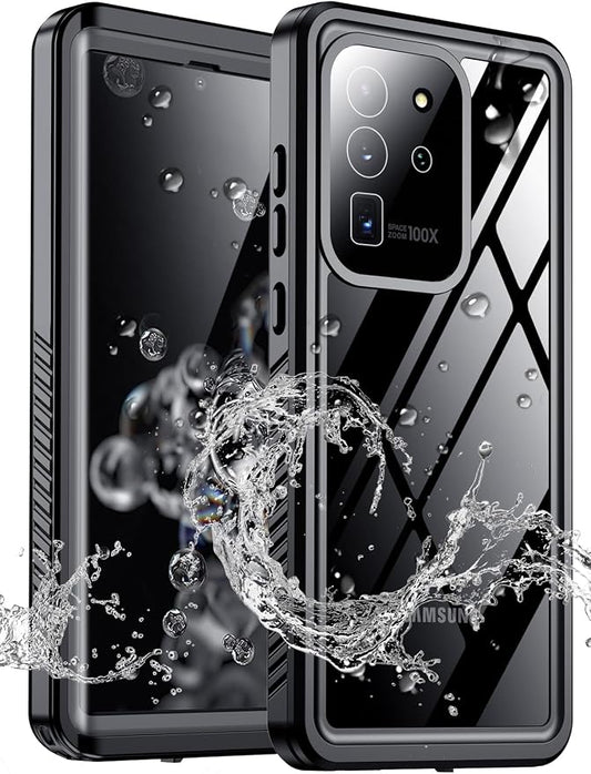 MOZOTER for Samsung Galaxy S20 Ultra Case Waterproof,[IPX8 Underwater Case][Full Body Shockproof & Military Dropproof]Clear Sound Quality Built-in Screen Protector for Samsung S20 Ultra 6.8 inch-Black