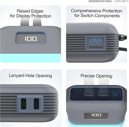 Silicone Case for Anker Zolo Power Bank 2025(20,000mAh 45W/30W) A1689/A1681 Protective Cover with Lanyard Hole, Compact | Tactile Grip | Impact Protection for Daily Use & Travel, Case Only (Gray)
