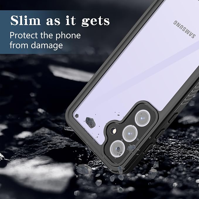 for Samsung Galaxy S24 FE Case, IP68 Waterproof Dustproof Case, [Built-in Screen Protector] Full Body Heavy Duty Rugged Phone Cover for Galaxy S24FE 6.7 inch Black