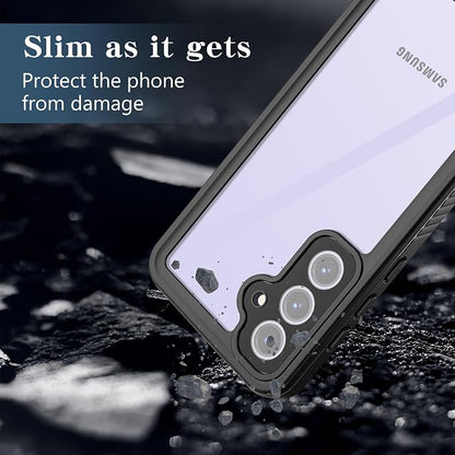 for Samsung Galaxy S24 FE Case, IP68 Waterproof Dustproof Case, [Built-in Screen Protector] Full Body Heavy Duty Rugged Phone Cover for Galaxy S24FE 6.7 inch Black
