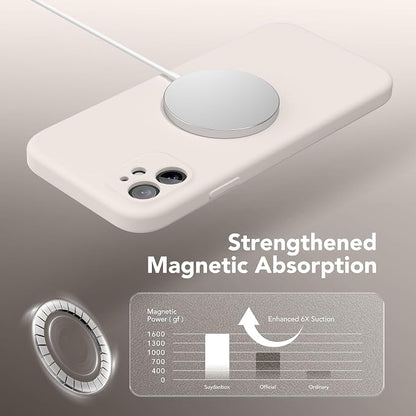 Magnetic for iPhone 11 Phone Case Silicone, Compatible with MagSafe, [Full Camera Protection][Screen Protector] Slim Shockproof Protective Case for iPhone 11 6.1", Stone