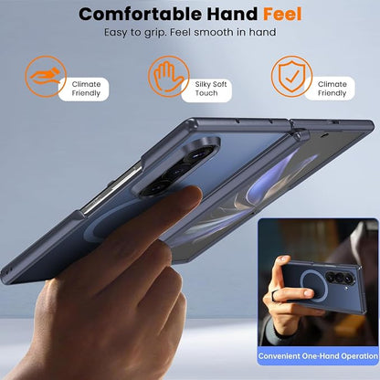 WRJ Magnetic for Samsung Galaxy Z Fold 8 Ultra Case,Blue | Fit for Magsafe,Buit-in Screen Protector,Full Hinge Protection,Military Grade Drop Protection,Slim Shockproof Phone Case
