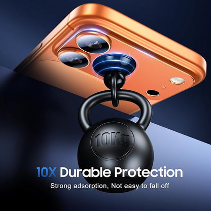 UniqueMe for 3 Pack iPhone 17 Pro Max Camera Lens Protector - [Drop Protection] [Case Friendly] 9H Tempered Glass Camera Cover Screen [Update New Version] - All Orange